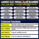 LAUNCH X431 Pro3s Plus 10.1" OBD2 Diagnostic Scanner ECU Coding X431 X-PROG 3 Vehicle Immobilizer Programmer Key programmer tool