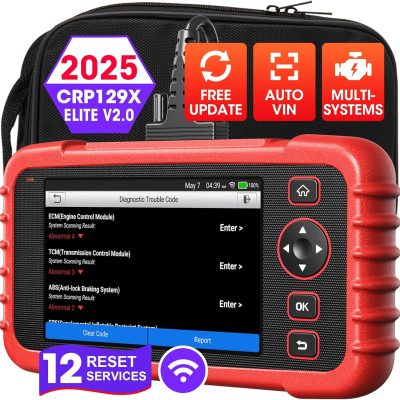 Original LAUNCH Creader CRP129X Car Diagnostic Tool for Engine/ Transmission/ ABS/ SRS with OIL/ EPB/ SAS/ TPMS/ Throttle Body Reset and AutoVIN
